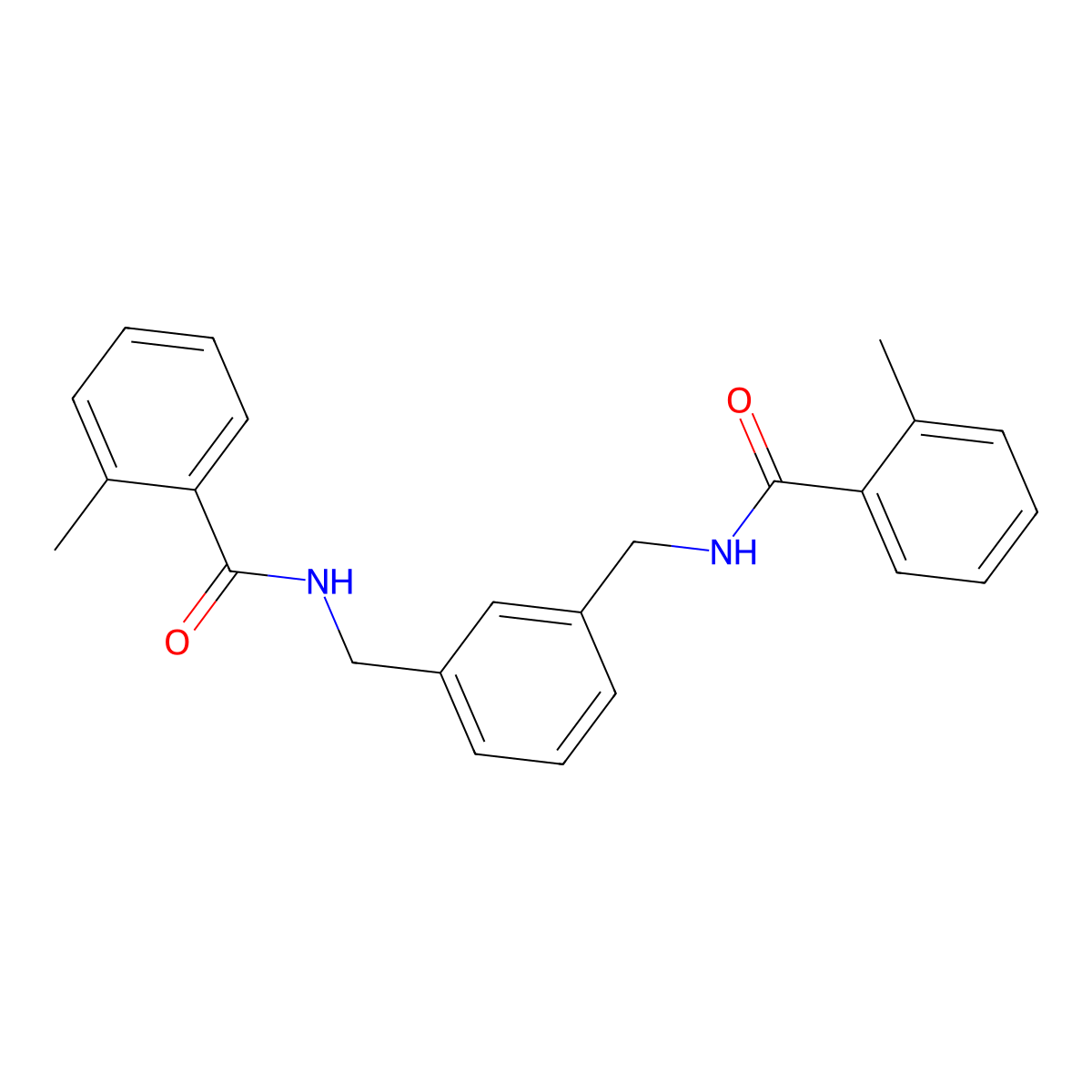 2-methyl-N-[[3-[[(2-methylbenzoyl)amino]methyl]phenyl]methyl]benzamide molecular structure, CAS 547722-01-0