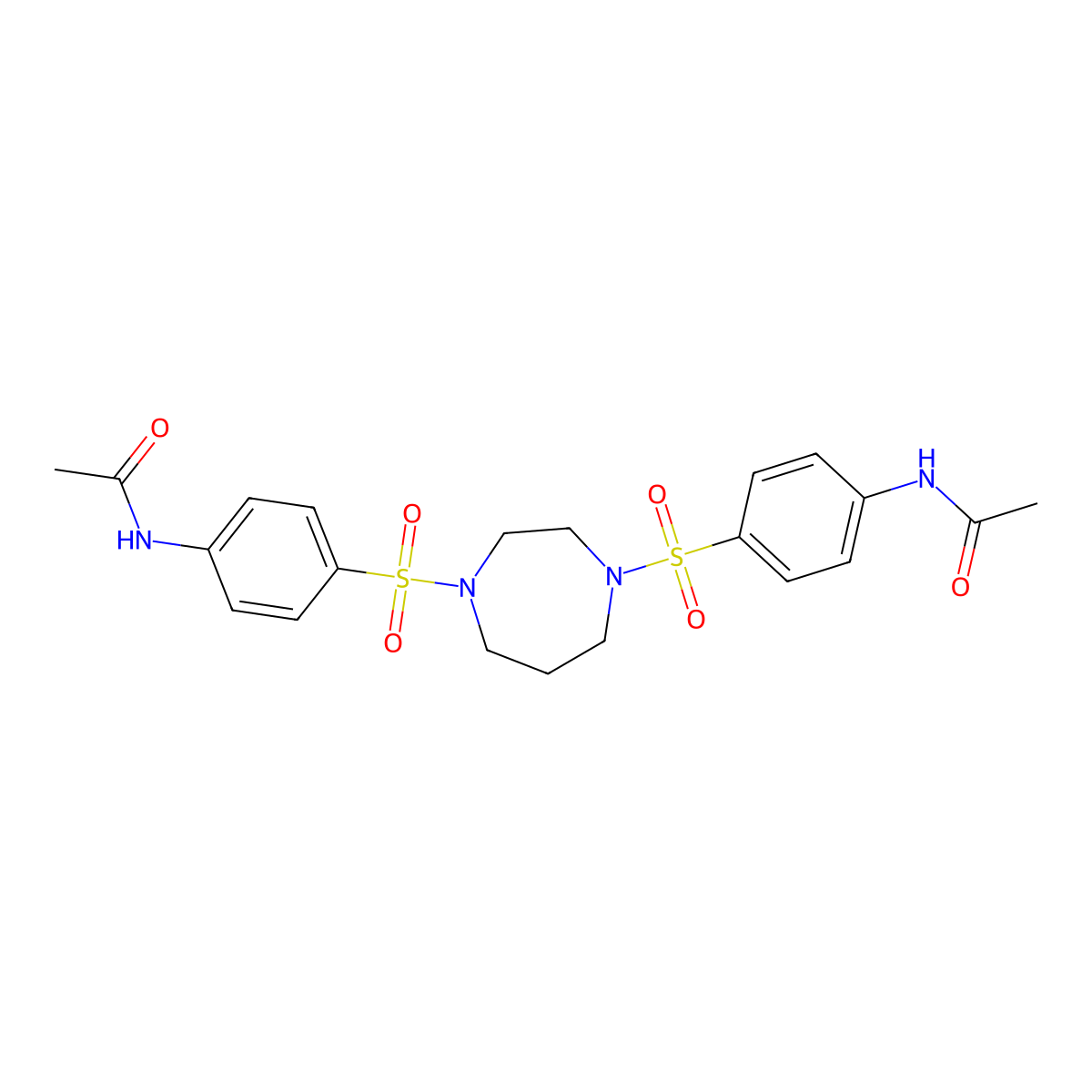 N-[4-[[4-(4-acetamidophenyl)sulfonyl-1,4-diazepan-1-yl]sulfonyl]phenyl]acetamide molecular structure, CAS 547722-10-1