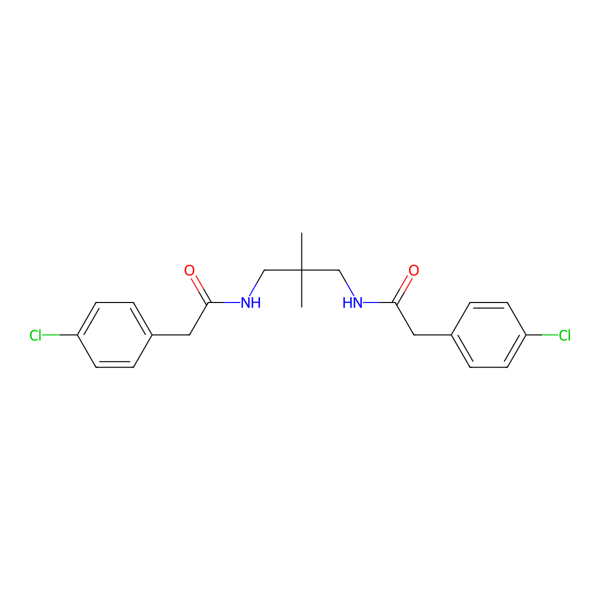 2-(4-chlorophenyl)-N-[3-[[2-(4-chlorophenyl)acetyl]amino]-2,2-dimethylpropyl]acetamide molecular structure, CAS 547723-93-3