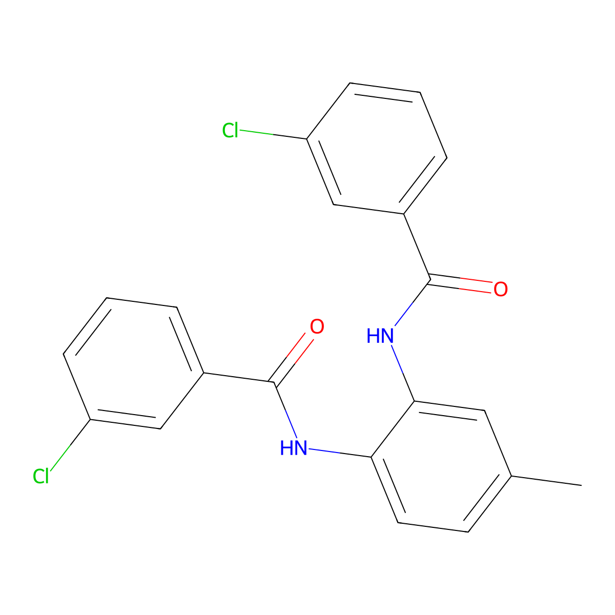 3-chloro-N-[2-[(3-chlorobenzoyl)amino]-4-methylphenyl]benzamide molecular structure, CAS 547728-07-4