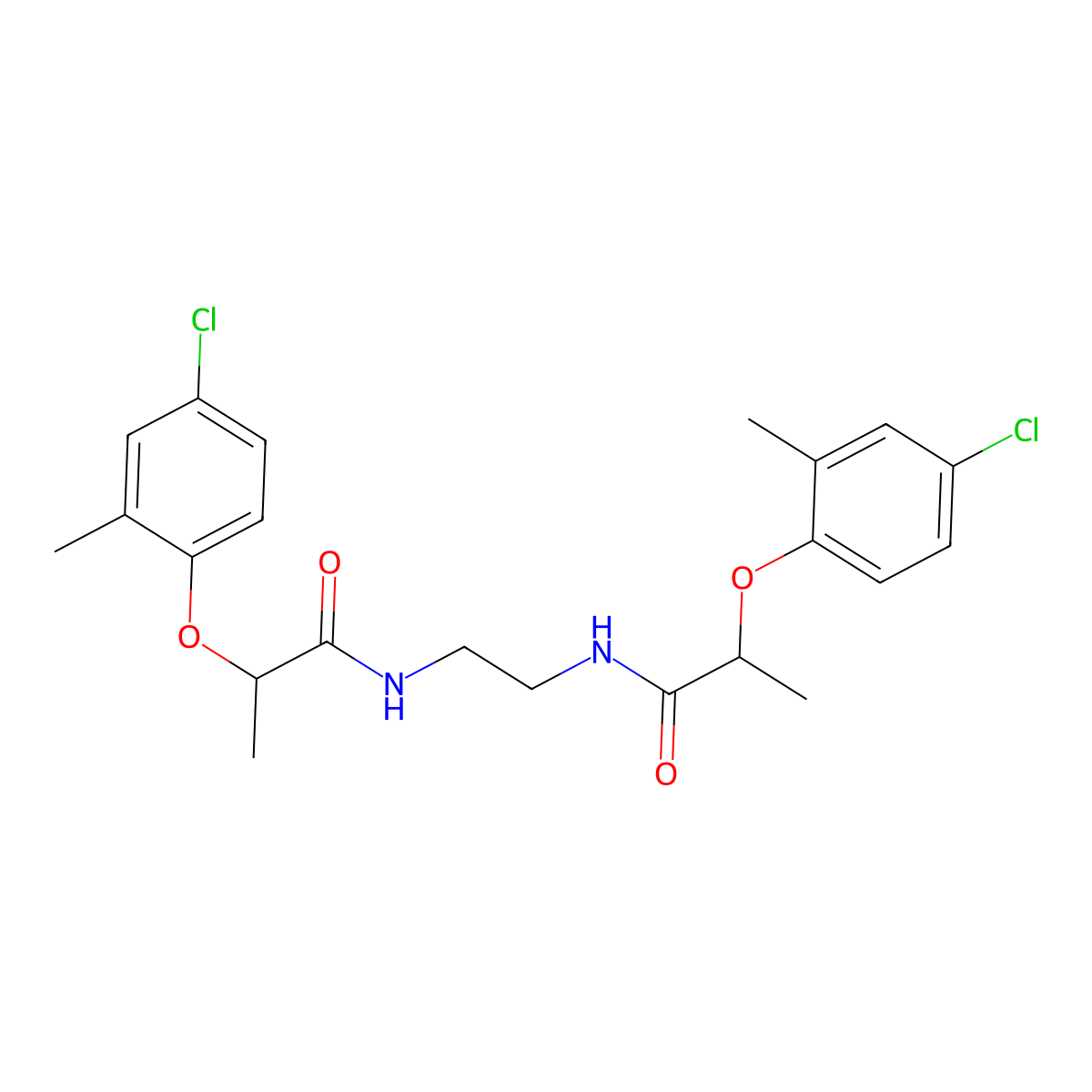 2-(4-chloro-2-methylphenoxy)-N-[2-[2-(4-chloro-2-methylphenoxy)propanoylamino]ethyl]propanamide molecular structure, CAS 547728-21-2