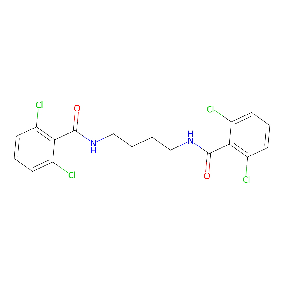 2,6-dichloro-N-[4-[(2,6-dichlorobenzoyl)amino]butyl]benzamide molecular structure, CAS 547728-60-9