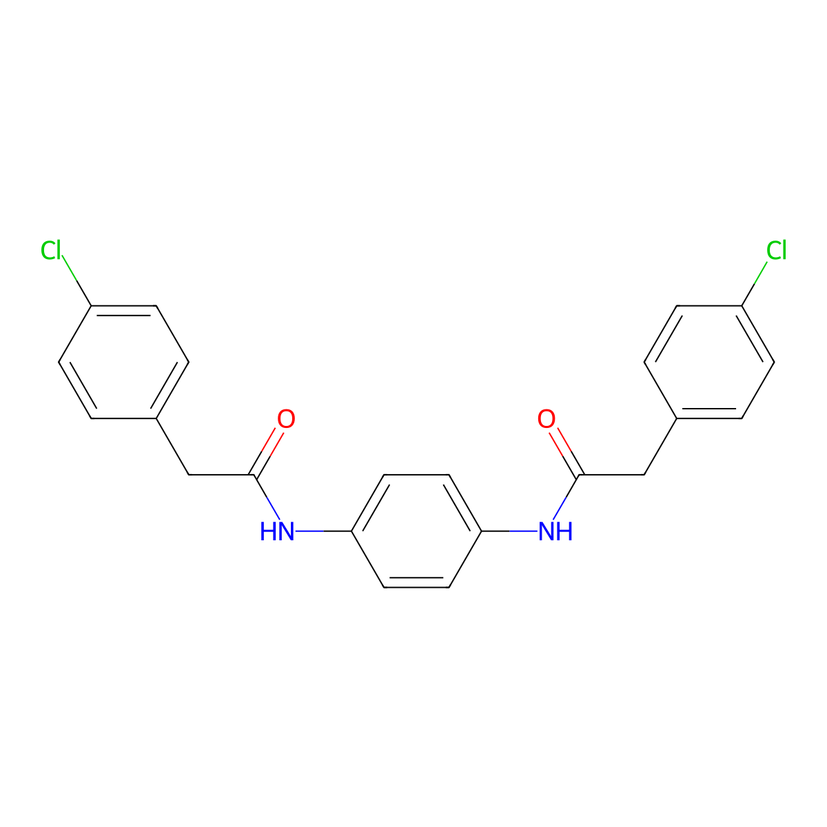 2-(4-chlorophenyl)-N-[4-[[2-(4-chlorophenyl)acetyl]amino]phenyl]acetamide molecular structure, CAS 547729-73-7
