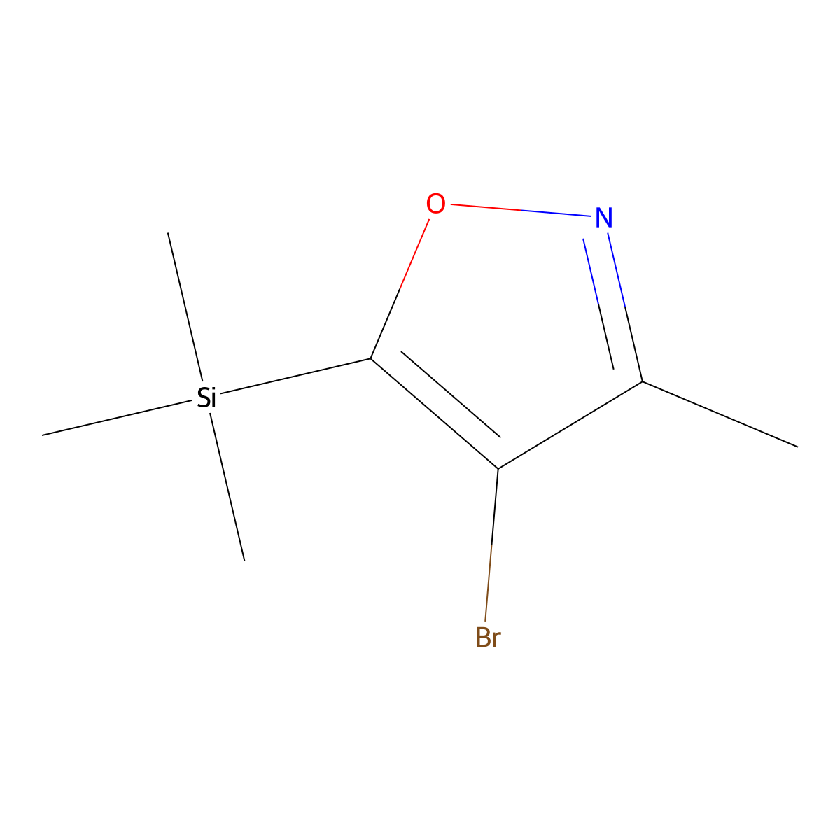 4-Bromo-3-methyl-5-trimethylsilanyl-isoxazole molecular structure, CAS 54773-30-7