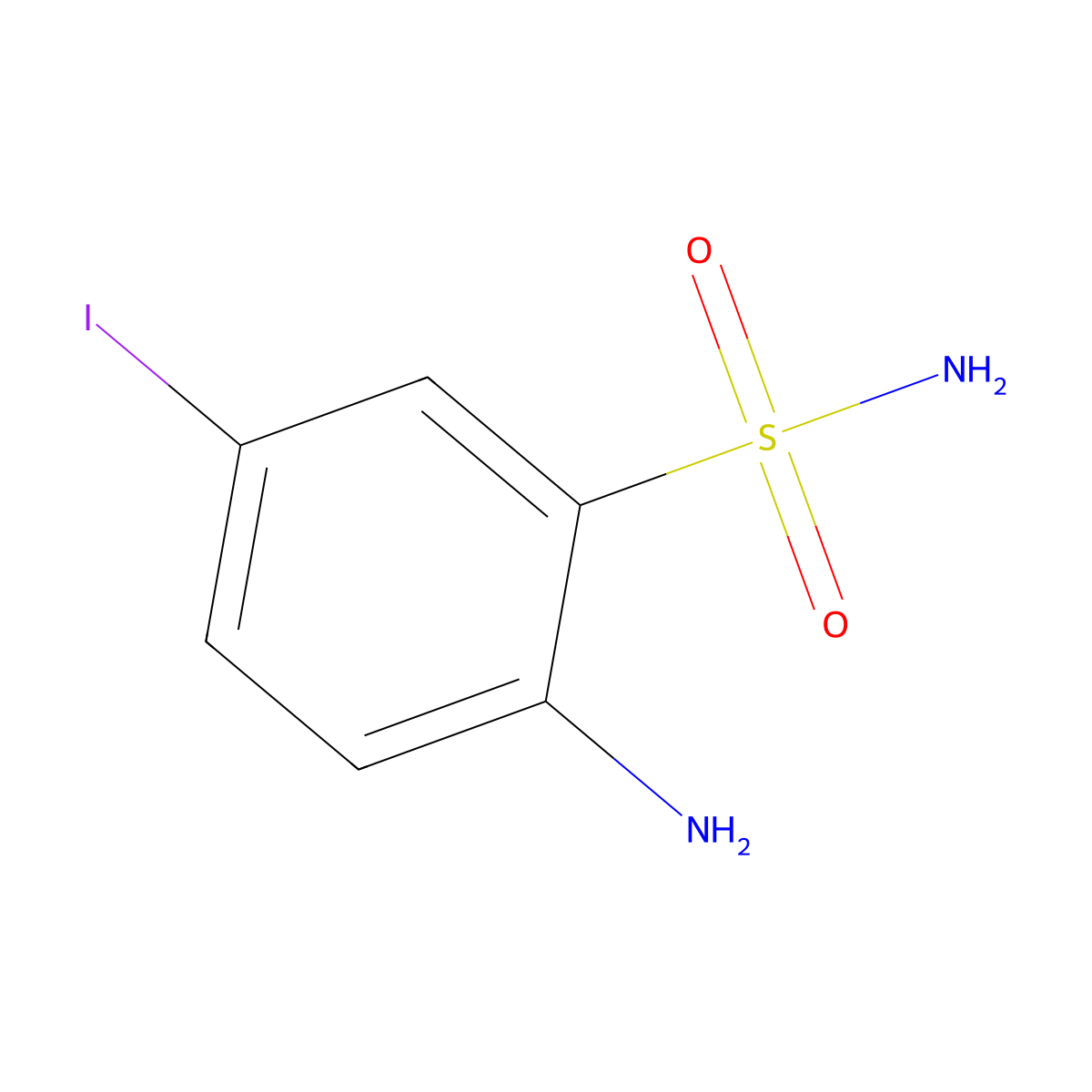 2-Amino-5-iodobenzenesulfonamide molecular structure, CAS 54773-54-5