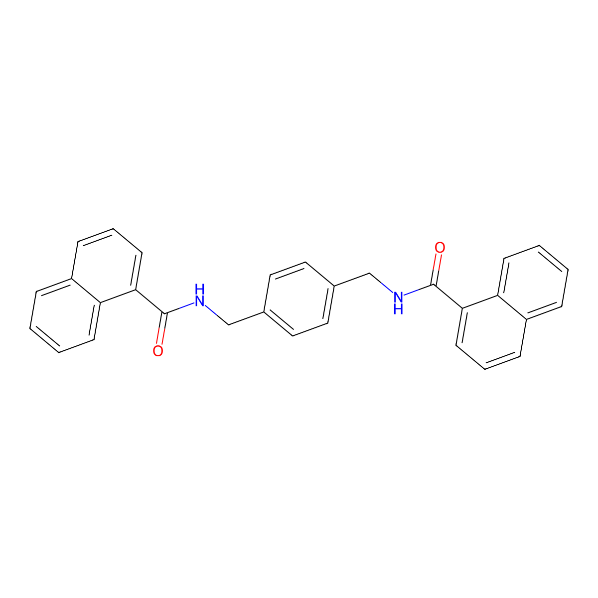 N-[[4-[(naphthalene-1-carbonylamino)methyl]phenyl]methyl]naphthalene-1-carboxamide molecular structure, CAS 547730-02-9
