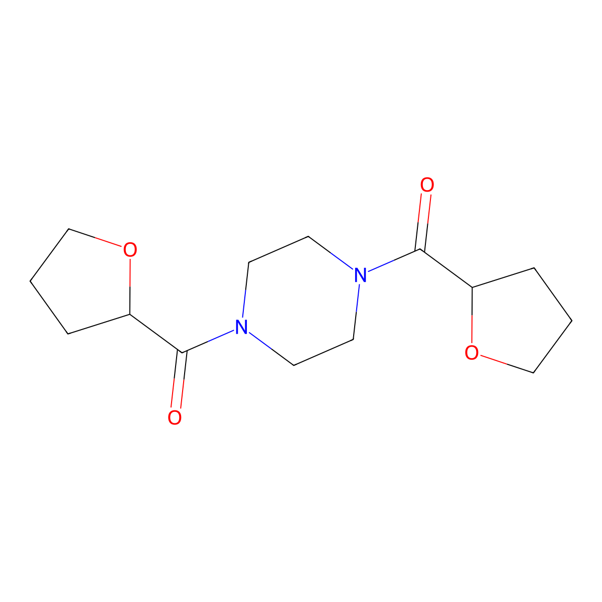 1,4-Bis((tetrahydrofuran-2-yl)carbonyl)piperazine molecular structure, CAS 547730-06-3