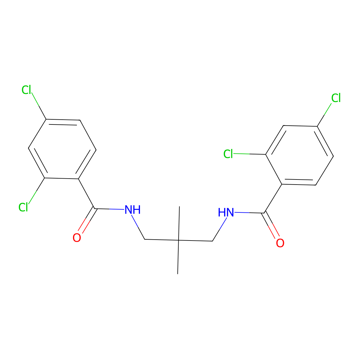 2,4-dichloro-N-[3-[(2,4-dichlorobenzoyl)amino]-2,2-dimethylpropyl]benzamide molecular structure, CAS 547730-08-5