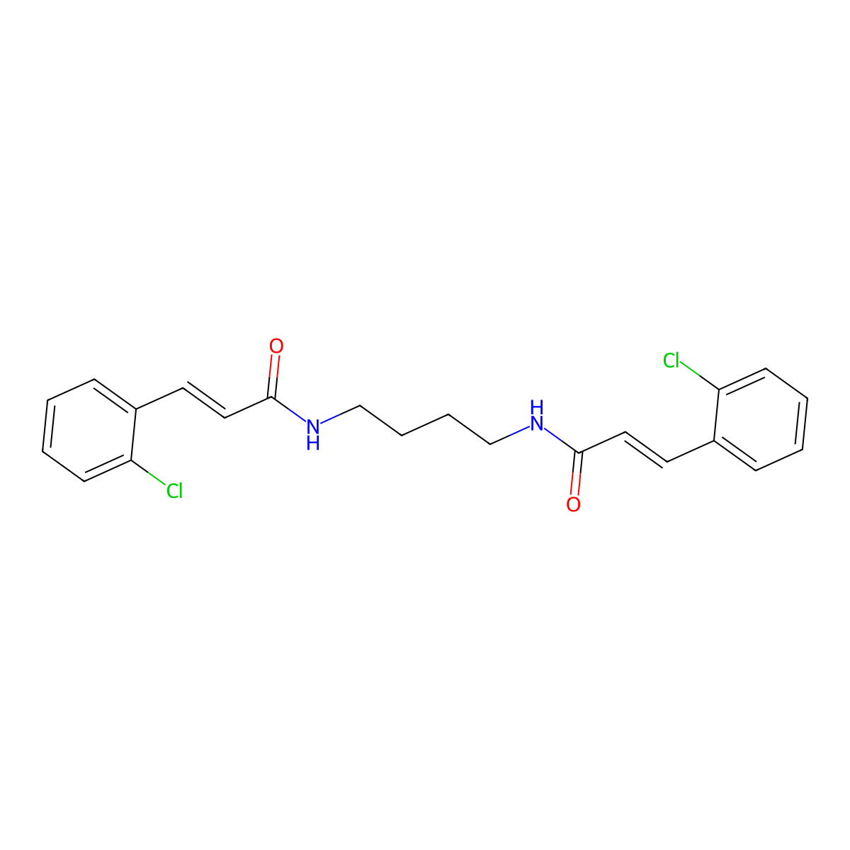 (E)-3-(2-chlorophenyl)-N-[4-[[(E)-3-(2-chlorophenyl)prop-2-enoyl]amino]butyl]prop-2-enamide molecular structure, CAS 547731-67-9