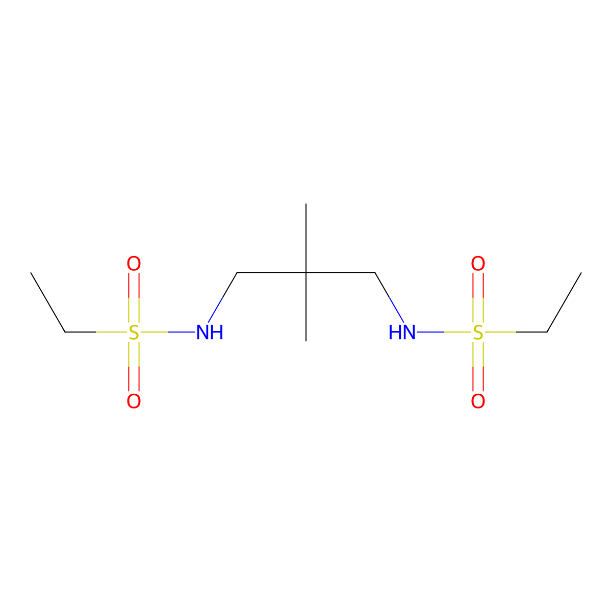N-[3-(ethylsulfonylamino)-2,2-dimethylpropyl]ethanesulfonamide molecular structure, CAS 547731-87-3