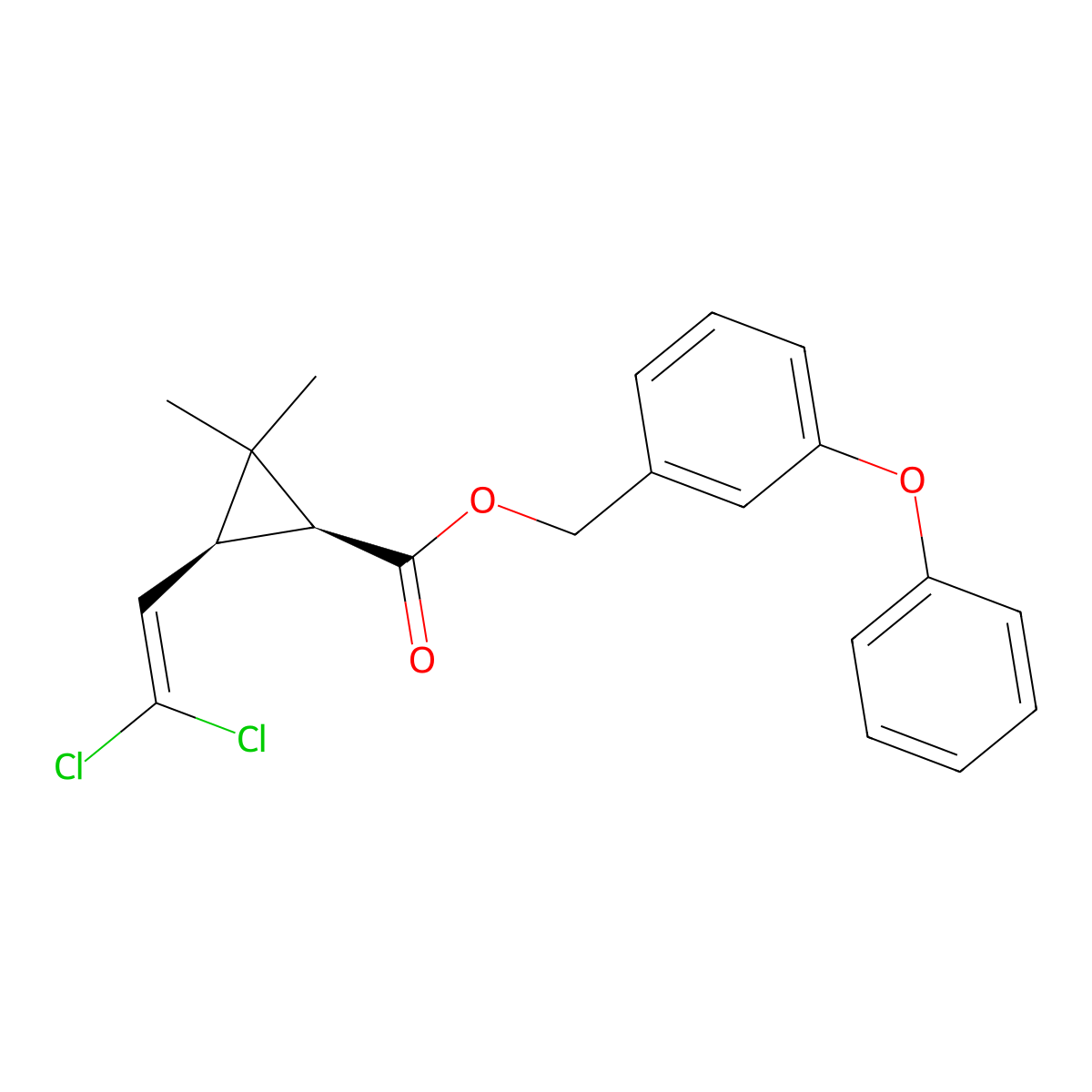 (-)-cis-Permethrin molecular structure, CAS 54774-46-8