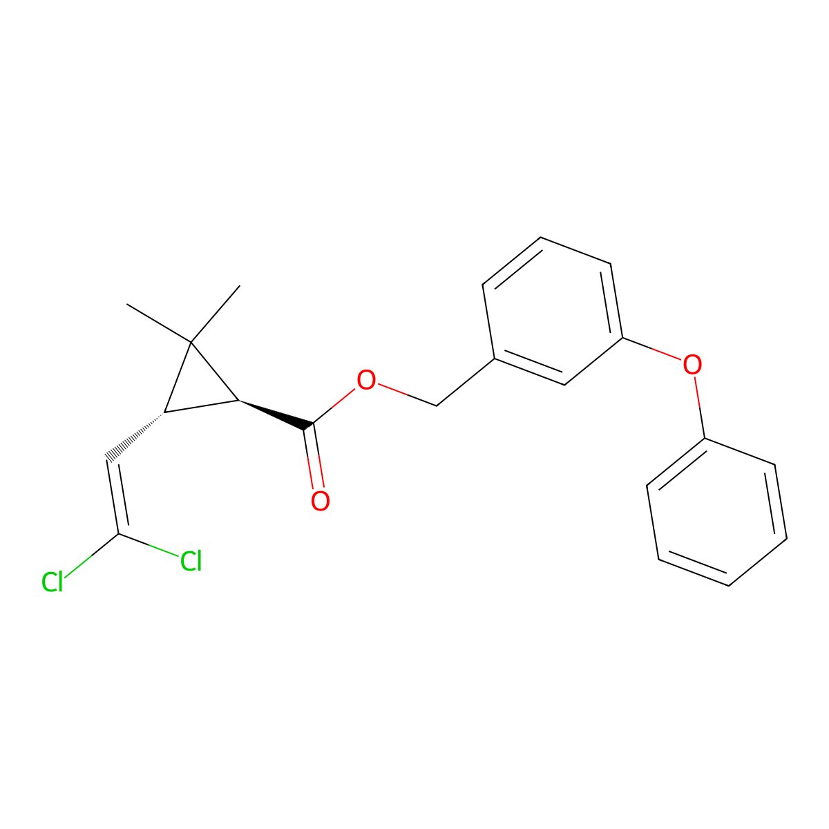(-)-trans-Permethrin molecular structure, CAS 54774-47-9