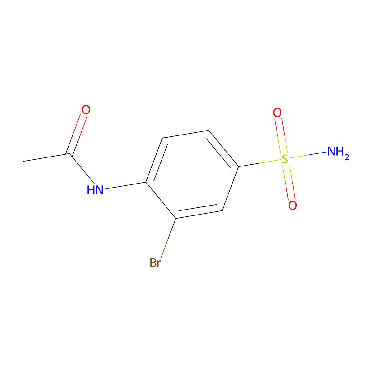 N-(2-bromo-4-sulfamoylphenyl)acetamide molecular structure, CAS 547742-79-0