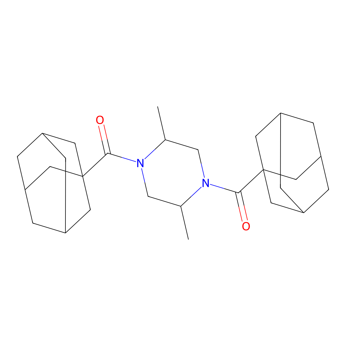 [4-(Adamantane-1-carbonyl)-2,5-dimethylpiperazin-1-yl]-(1-adamantyl)methanone molecular structure, CAS 547747-95-5