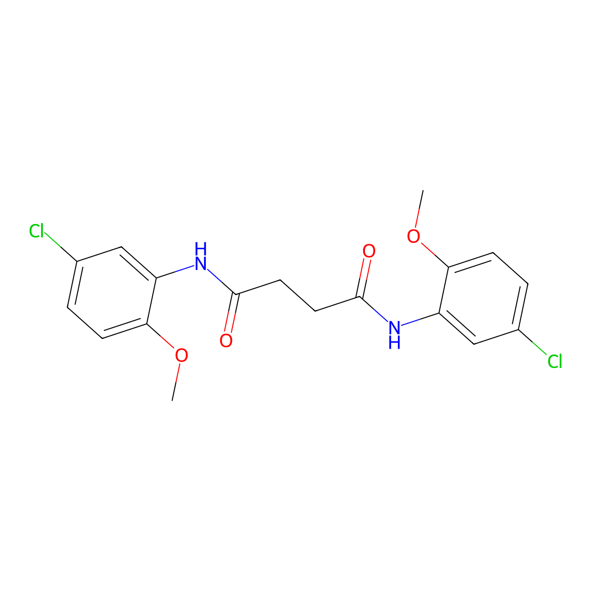 N,N'-bis(5-chloro-2-methoxyphenyl)butanediamide molecular structure, CAS 547748-12-9