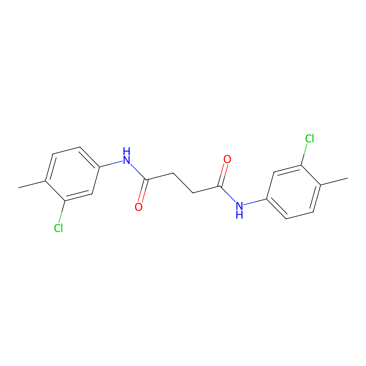 N,N'-bis(3-chloro-4-methylphenyl)butanediamide molecular structure, CAS 547750-36-7