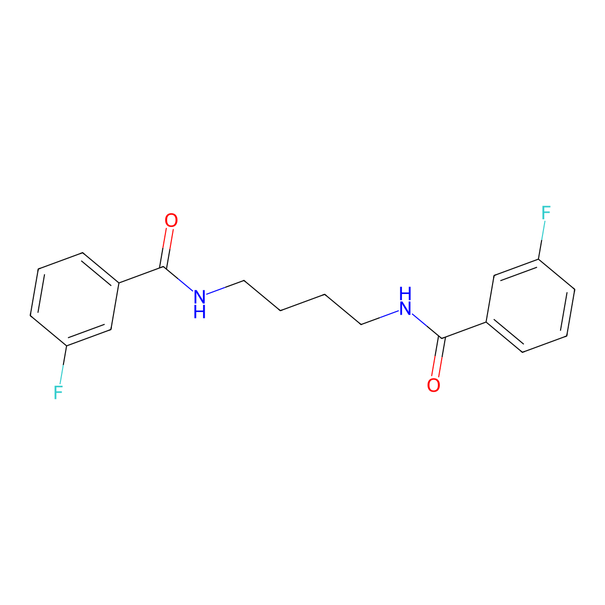 3-fluoro-N-[4-[(3-fluorobenzoyl)amino]butyl]benzamide molecular structure, CAS 547750-47-0