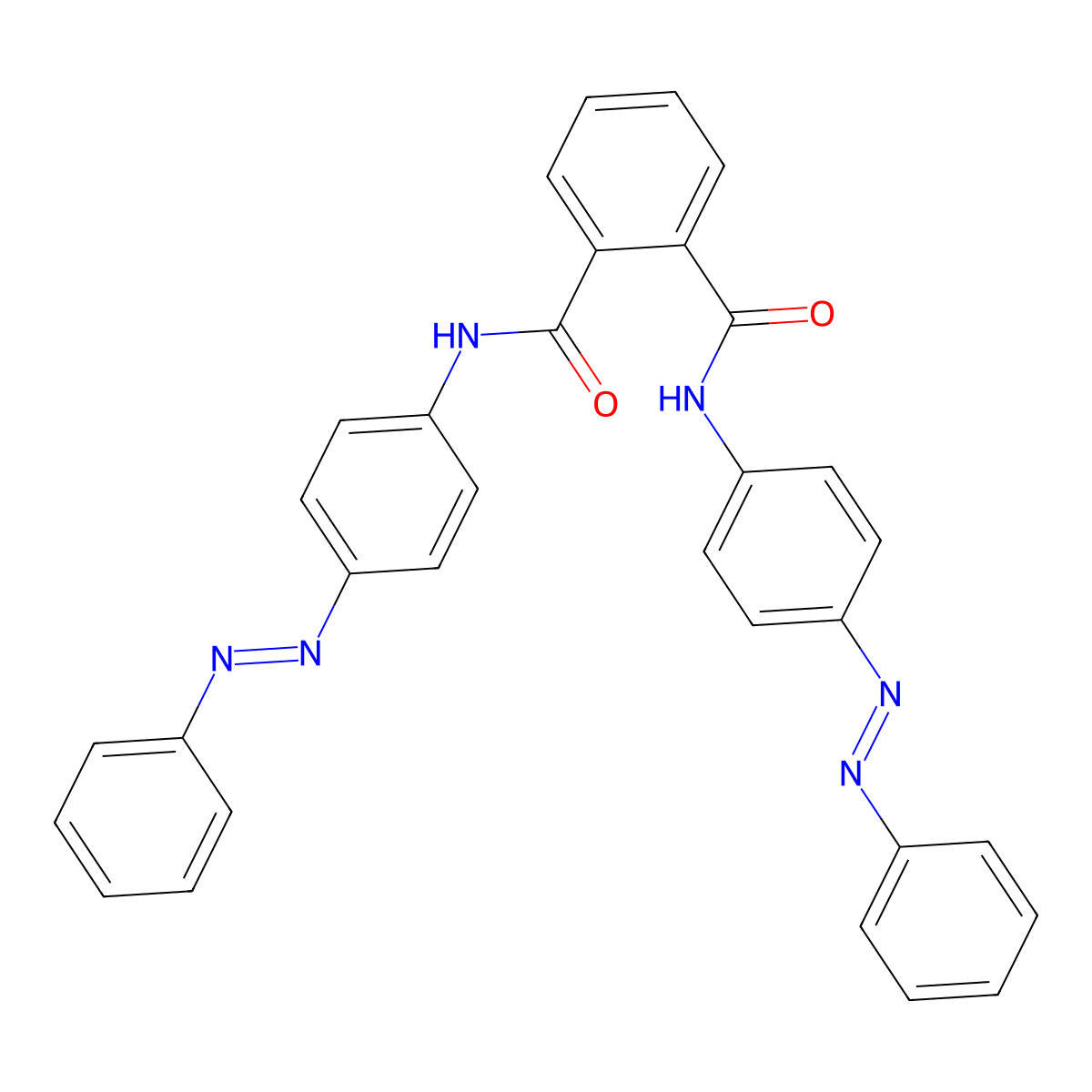 N,N'-bis{4-[(E)-phenyldiazenyl]phenyl}benzene-1,2-dicarboxamide molecular structure, CAS 547751-48-4