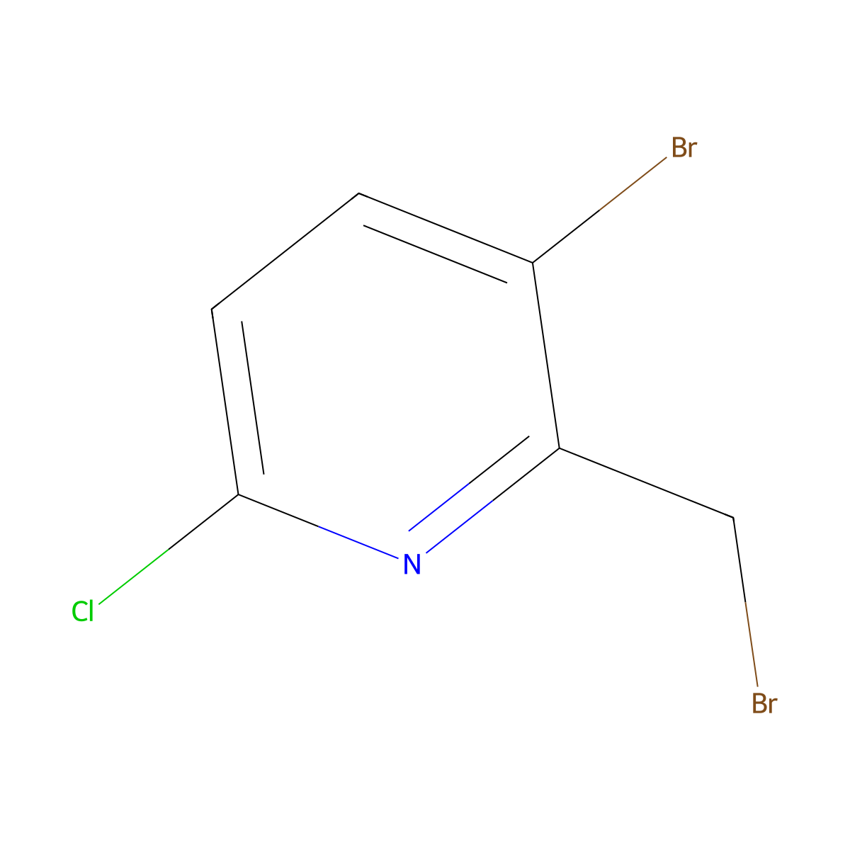 3-Bromo-2-(bromomethyl)-6-chloropyridine molecular structure, CAS 547756-20-7