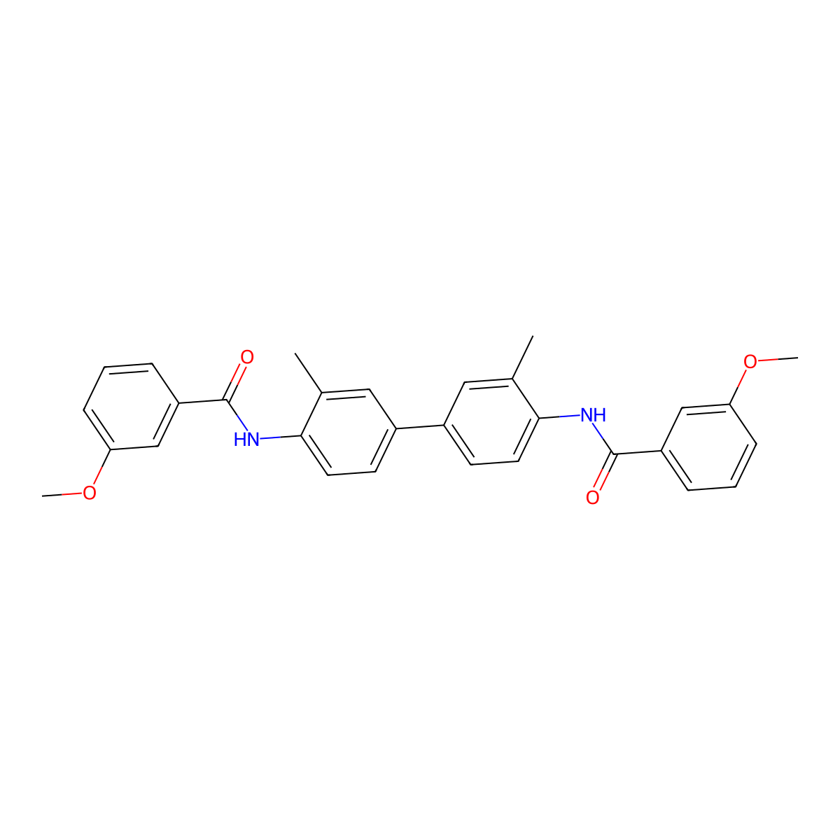 3-methoxy-N-[4-[4-[(3-methoxybenzoyl)amino]-3-methylphenyl]-2-methylphenyl]benzamide molecular structure, CAS 547758-42-9