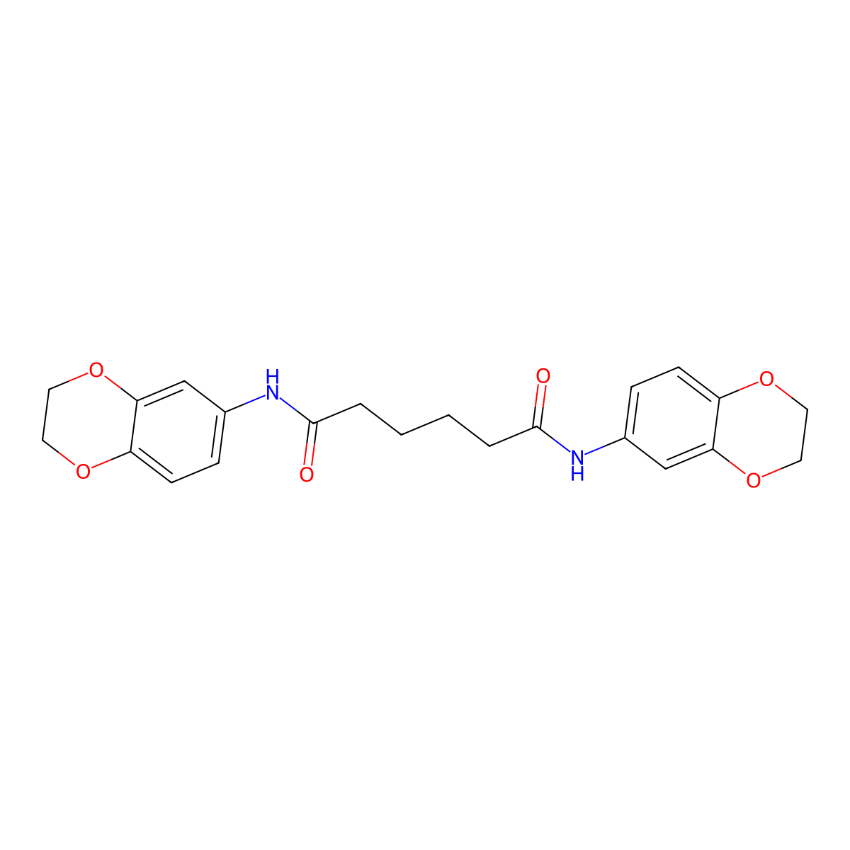 N,N'-di(2,3-dihydro-1,4-benzodioxin-6-yl)hexanediamide molecular structure, CAS 547760-02-1