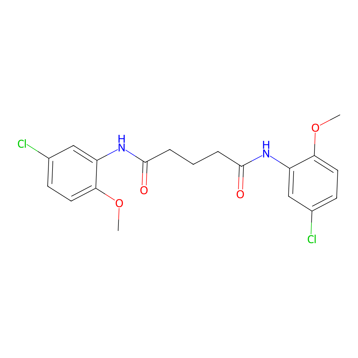 N,N'-bis(5-chloro-2-methoxyphenyl)pentanediamide molecular structure, CAS 547760-29-2