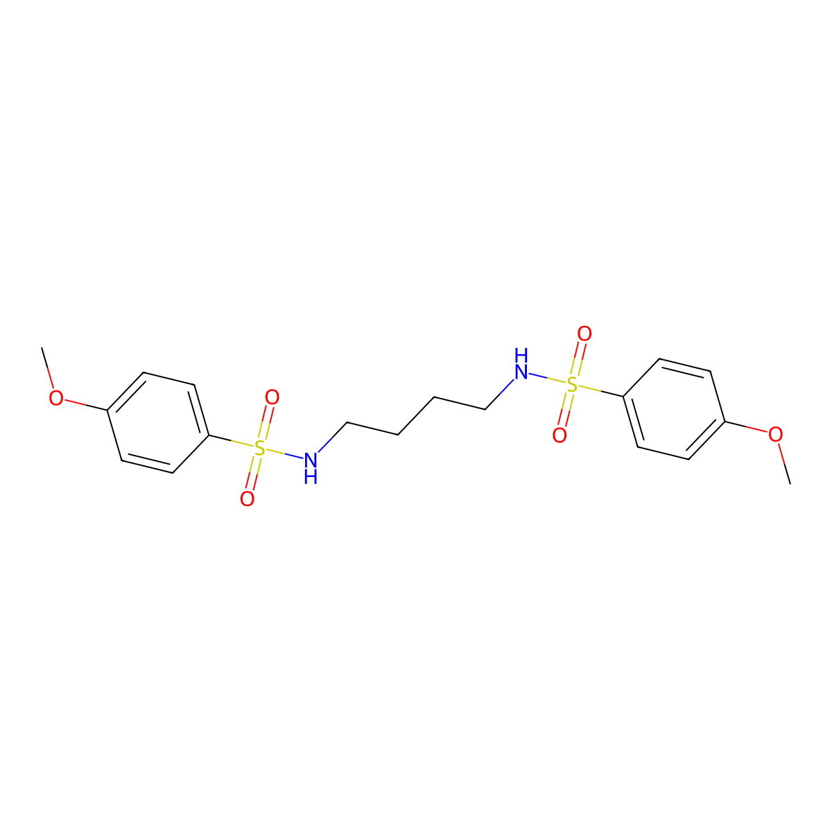 4-methoxy-N-[4-[(4-methoxyphenyl)sulfonylamino]butyl]benzenesulfonamide molecular structure, CAS 547761-21-7