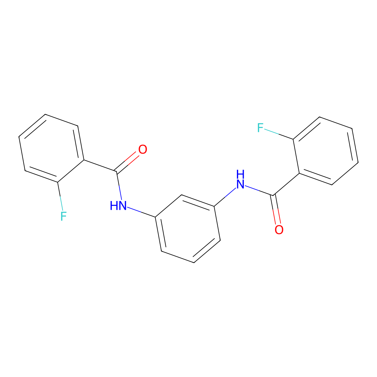 2-fluoro-N-{3-[(2-fluorobenzoyl)amino]phenyl}benzamide molecular structure, CAS 547761-81-9