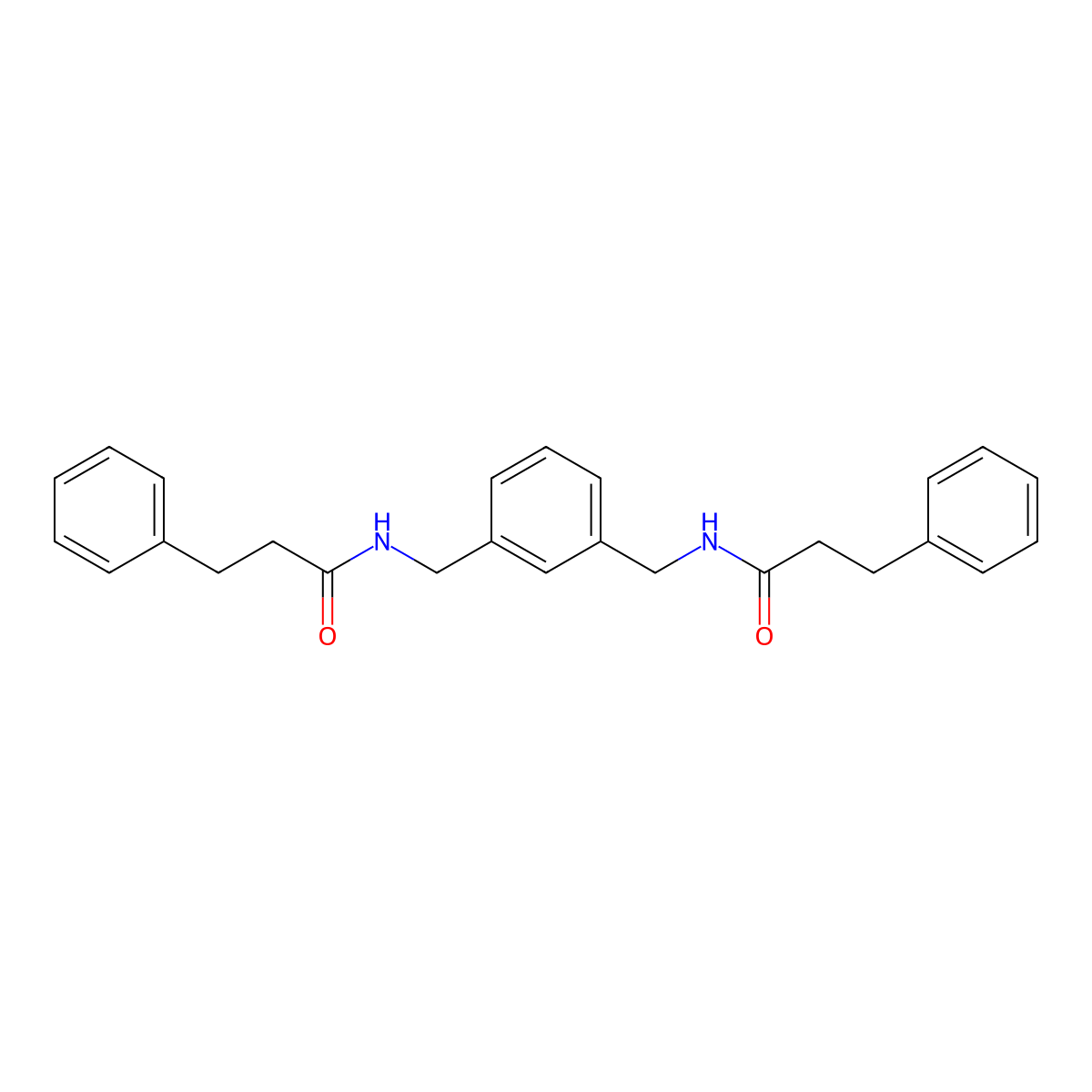 3-phenyl-N-[[3-[(3-phenylpropanoylamino)methyl]phenyl]methyl]propanamide molecular structure, CAS 547761-85-3