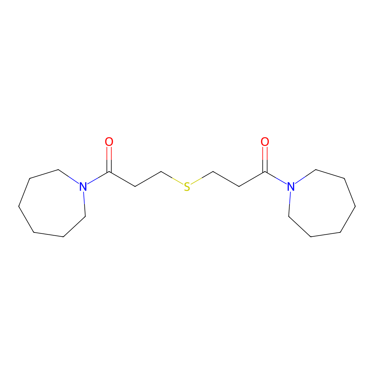 1-(Azepan-1-yl)-3-[3-(azepan-1-yl)-3-oxopropyl]sulfanylpropan-1-one molecular structure, CAS 547763-26-8