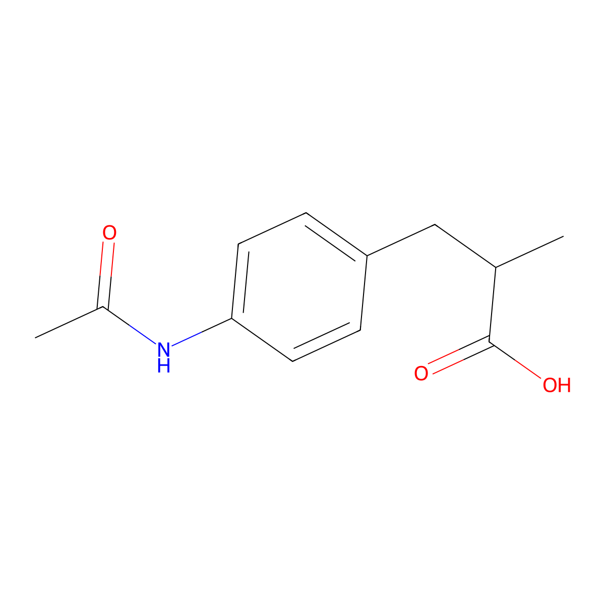 3-(4-Acetamidophenyl)-2-methylpropanoic acid molecular structure, CAS 54777-66-1