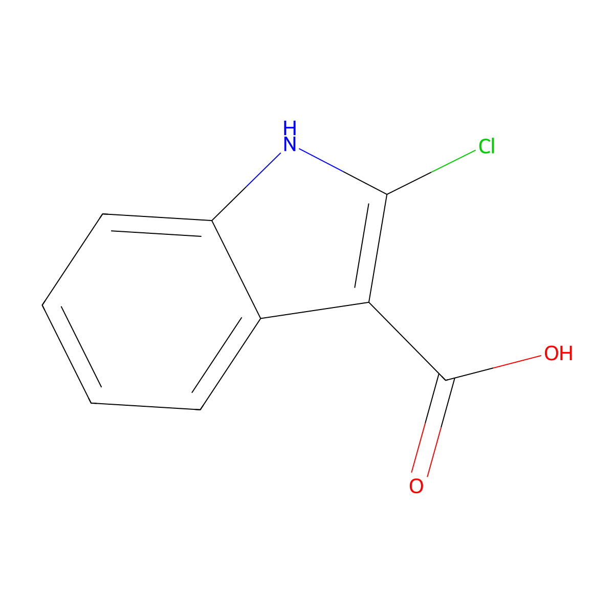 1H-Indole-3-carboxylic acid, 2-chloro- molecular structure, CAS 54778-20-0