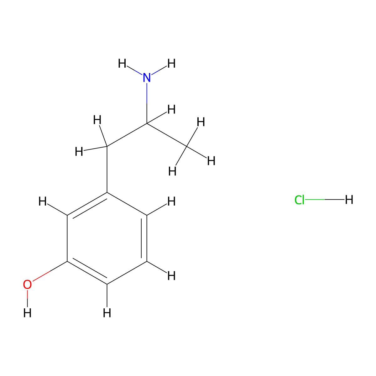 3-(2-Aminopropyl)phenol hydrochloride molecular structure, CAS 54779-56-5