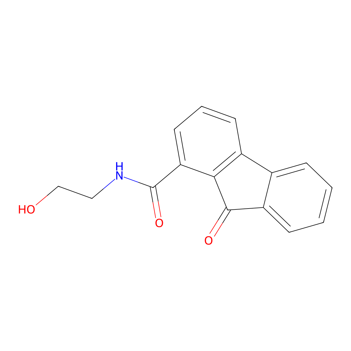 N-(2-Hydroxyethyl)-9-oxo-fluorene-1-carboxamide molecular structure, CAS 5478-07-9