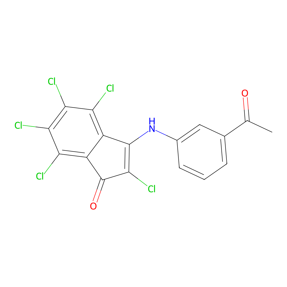 3-(3-Acetylanilino)-2,4,5,6,7-pentachloro-1H-inden-1-one molecular structure, CAS 5478-33-1