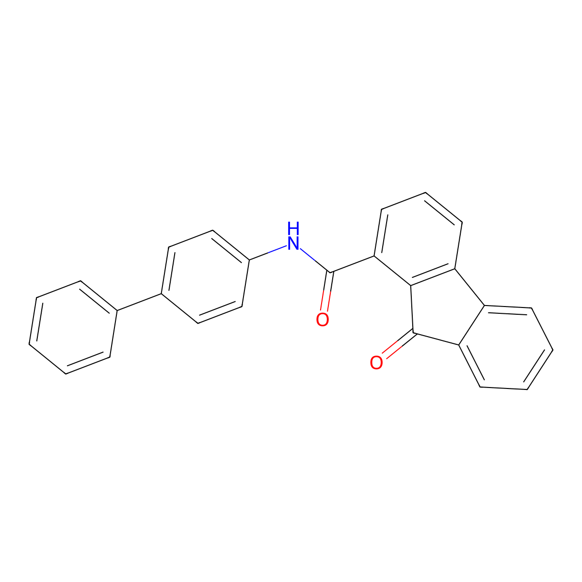 9-oxo-N-(4-phenylphenyl)fluorene-1-carboxamide molecular structure, CAS 5478-44-4