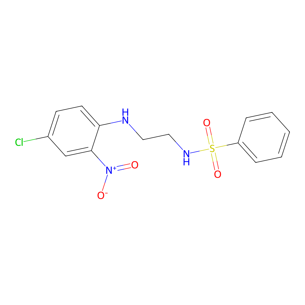 N-[2-(4-Chloro-2-nitro-phenylamino)-ethyl]-benzenesulfonamide molecular structure, CAS 5478-49-9