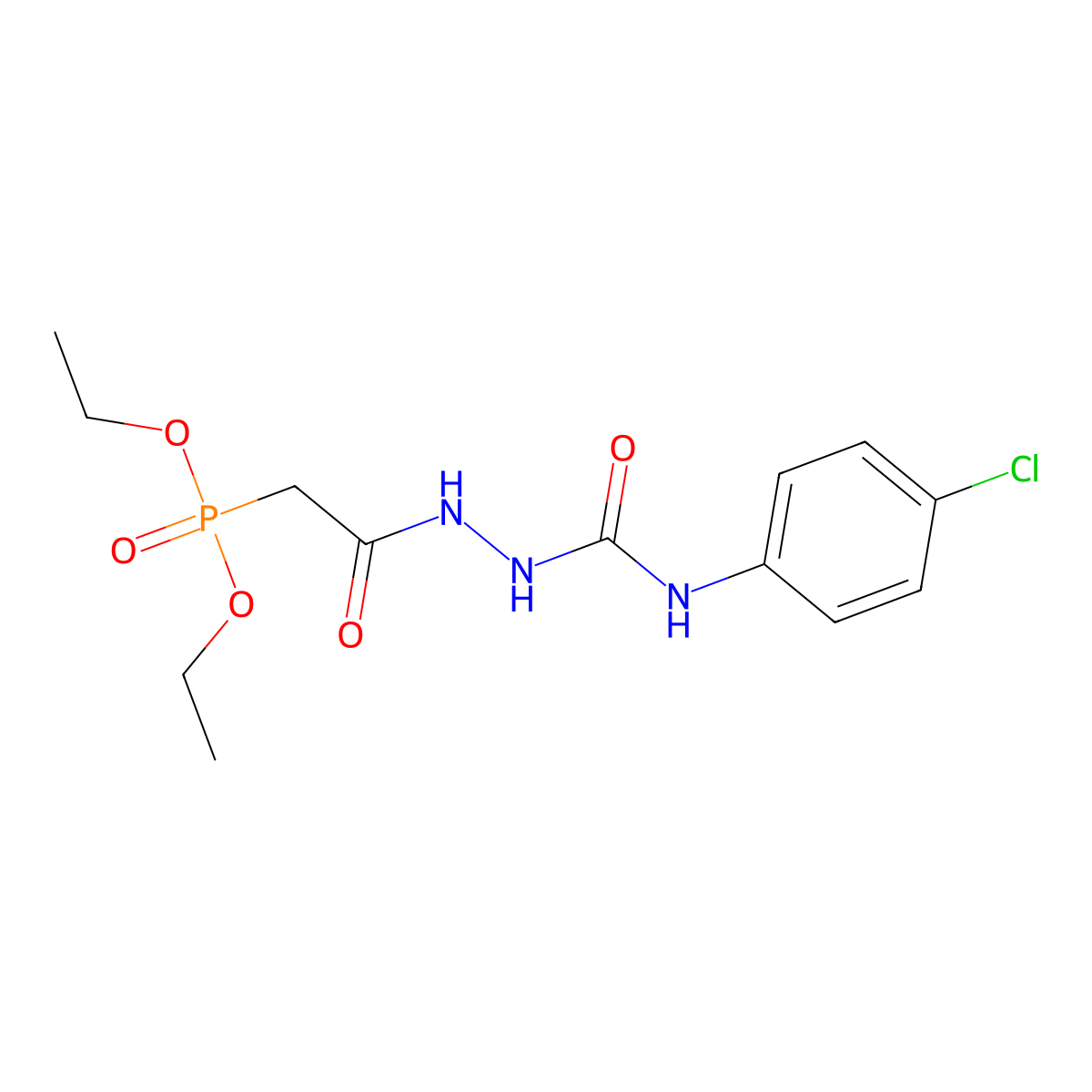 1-(4-Chlorophenyl)-3-[(2-diethoxyphosphorylacetyl)amino]urea molecular structure, CAS 5478-65-9