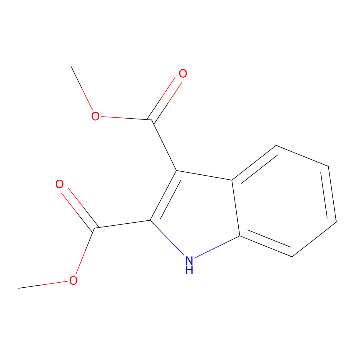 Dimethyl indole-2,3-dicarboxylate molecular structure, CAS 54781-93-0