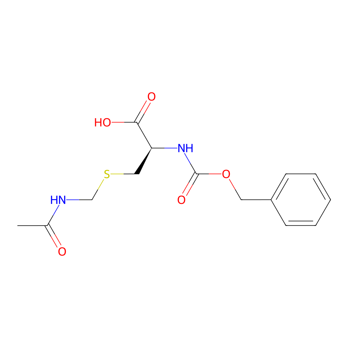 S-(Acetamidomethyl)-N-[(benzyloxy)carbonyl]-L-cysteine molecular structure, CAS 54784-68-8