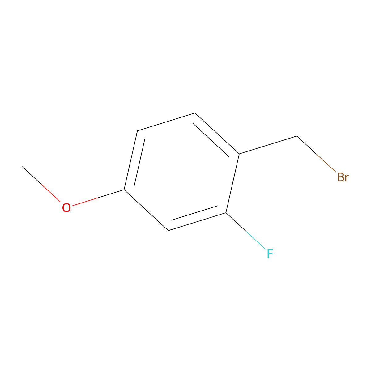 1-(Bromomethyl)-2-fluoro-4-methoxybenzene molecular structure, CAS 54788-19-1