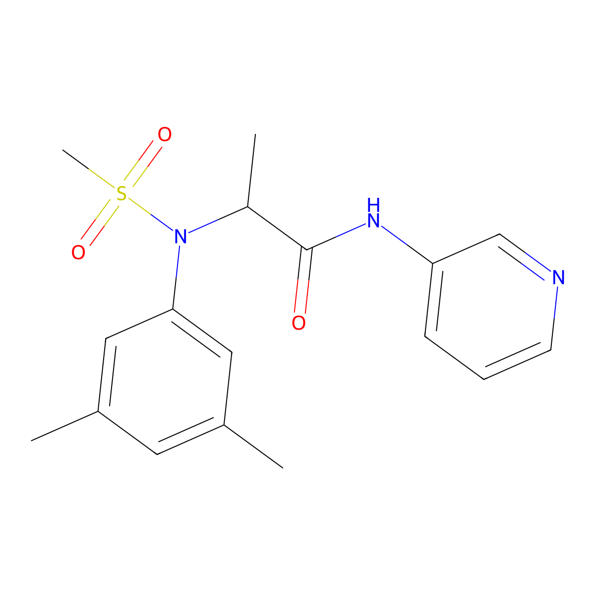 2-(3,5-dimethyl-N-methylsulfonylanilino)-N-pyridin-3-ylpropanamide molecular structure, CAS 5479-53-8