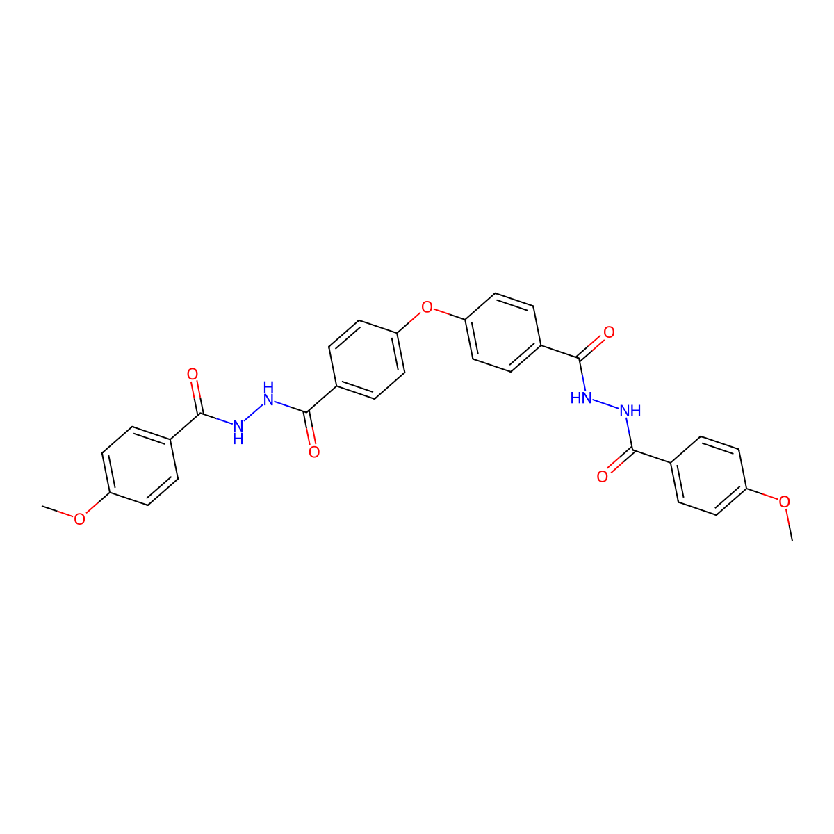 4-methoxy-N'-[4-[4-[[(4-methoxybenzoyl)amino]carbamoyl]phenoxy]benzoyl]benzohydrazide molecular structure, CAS 5479-66-3