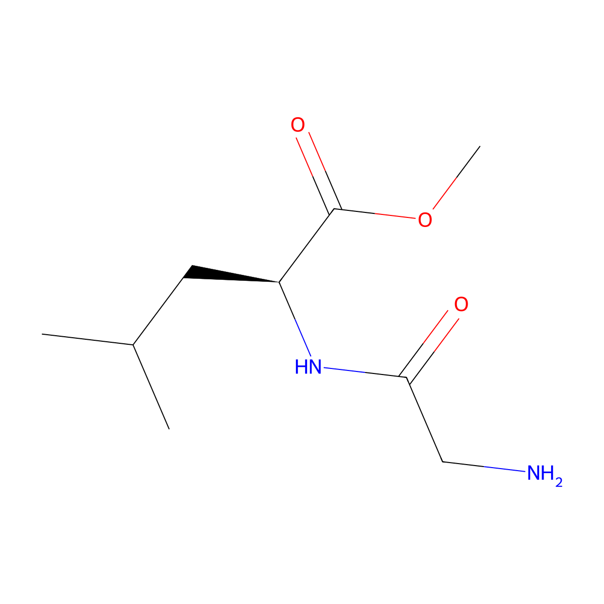 Methyl (2S)-2-(2-aminoacetamido)-4-methylpentanoate molecular structure, CAS 54793-73-6