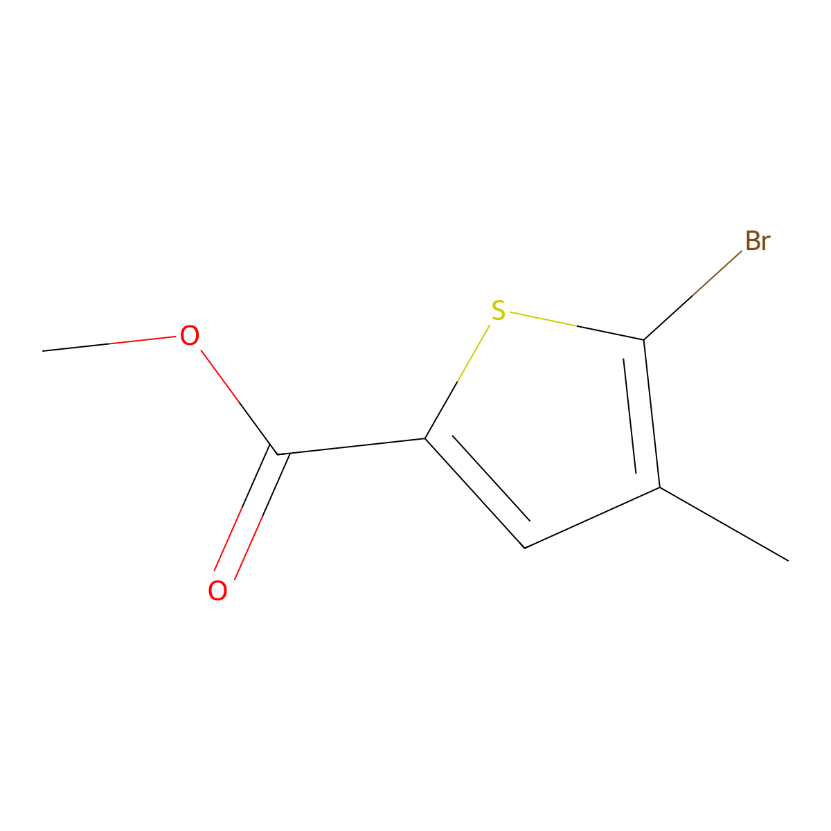 Methyl 5-bromo-4-methylthiophene-2-carboxylate molecular structure, CAS 54796-47-3
