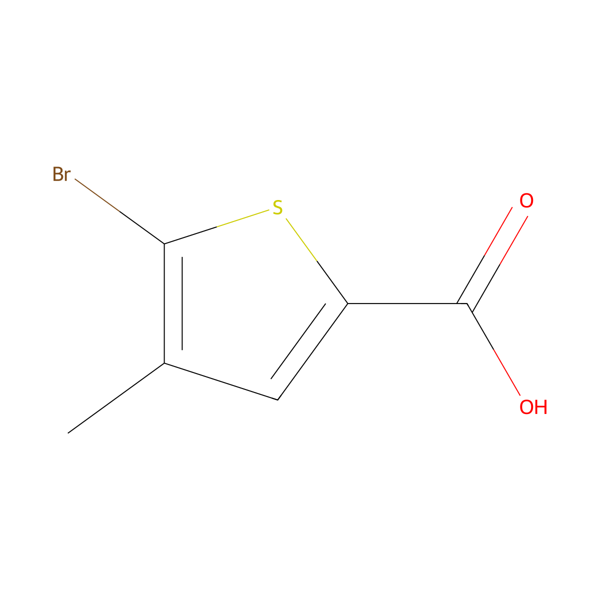 5-Bromo-4-methylthiophene-2-carboxylic acid molecular structure, CAS 54796-53-1