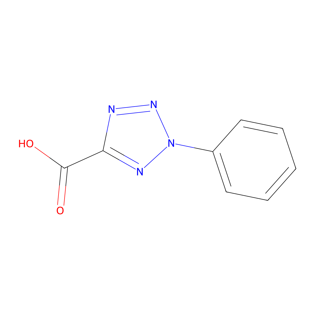 2-phenyl-2H-1,2,3,4-tetrazole-5-carboxylic acid molecular structure, CAS 54798-92-4