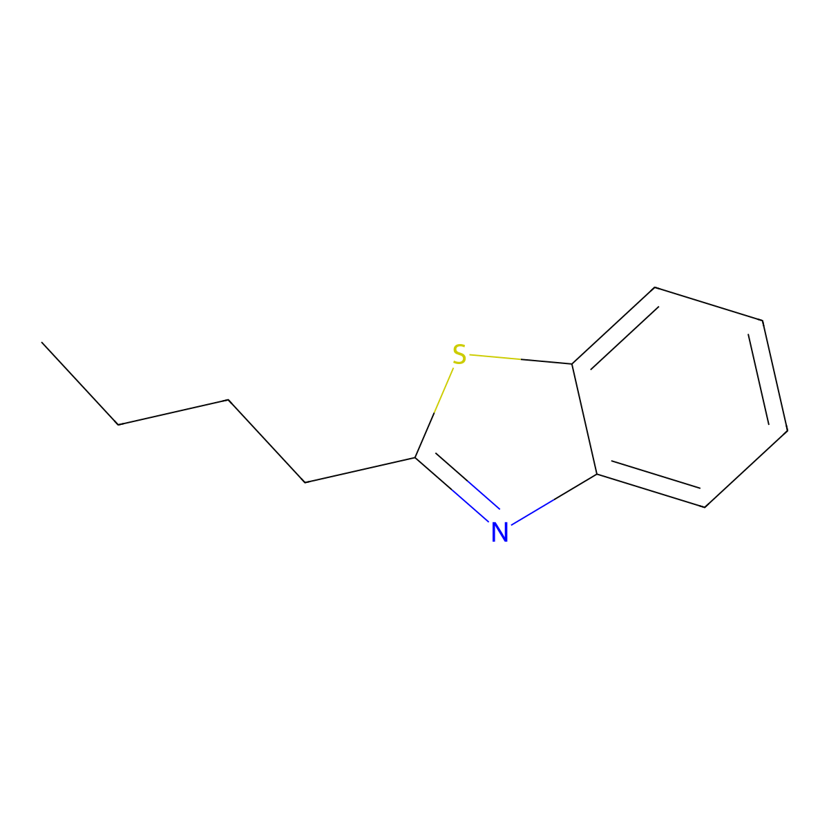2-Butyl-1,3-benzothiazole molecular structure, CAS 54798-95-7