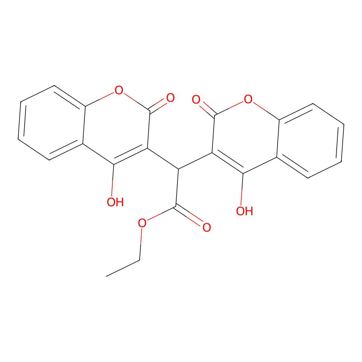 Ethyl Biscoumacetate molecular structure, CAS 548-00-5