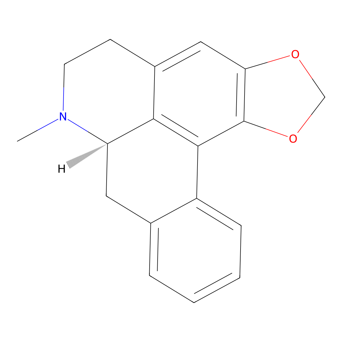 Roemerine molecular structure, CAS 548-08-3